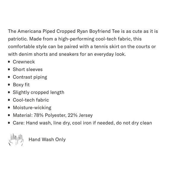 TUCKERNUCK Americana Piped Cropped Ryan Boyfriend Tee NWT Size Medium - Picture 9 of 13